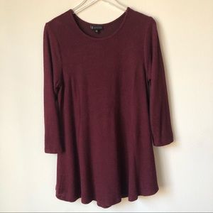 Collection By Bobeau Burgundy Flowy Tunic